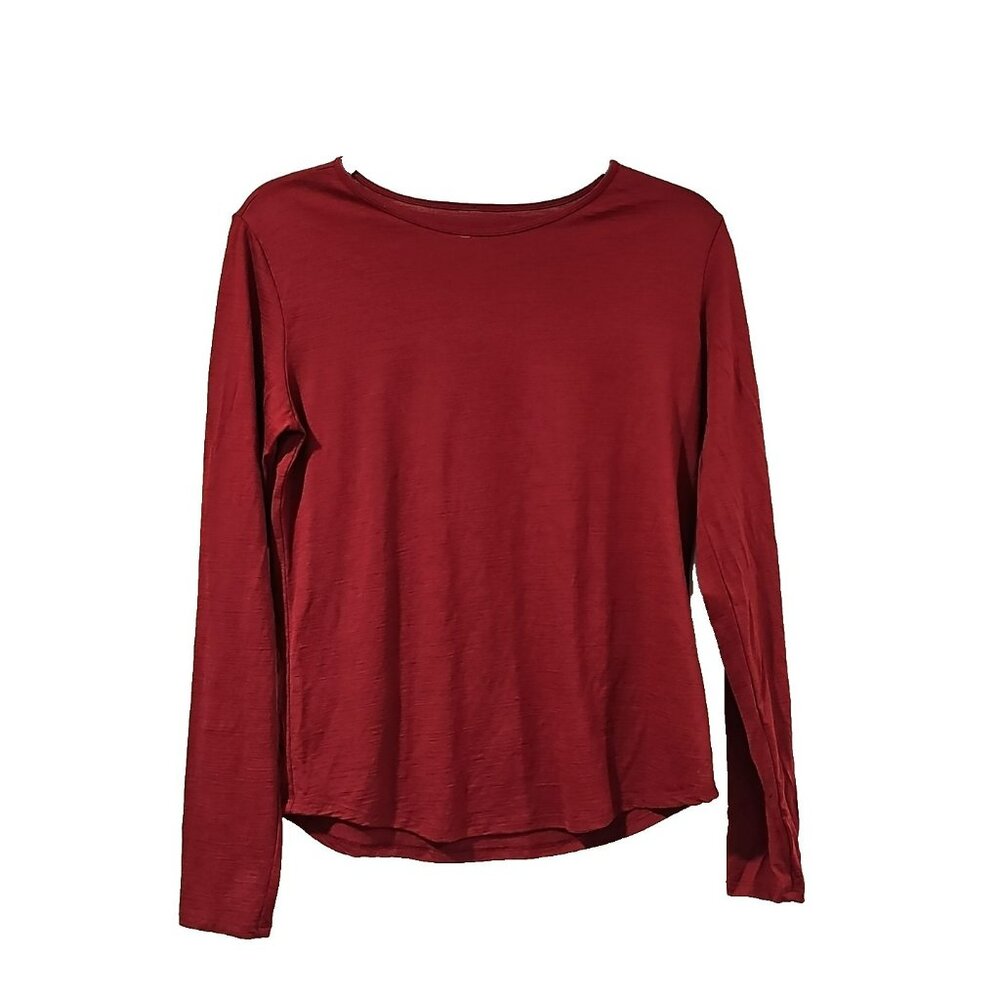 Segments Merino Wool Base Layer Small Thermal Red Burgundy Shirt Top Hiking Ski